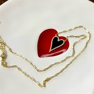 Frieda Rothman Onyx Heart Pendant Necklace